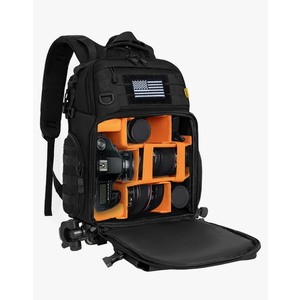 Camera Backpack for DSLR/SLR/Mirrorless Photography Camera, Tactical Camera Bag Case Water-resistant Travel Backpack with 15.6" Laptop Compartment Compatible with Canon