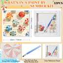 Nezyo 12 Sets Paint by Numbers Kit with Frame for Adult Beginners, Paint by Number DIY Acrylic Painting Canvas for Painting Party, Classroom Activity Birthday Gift, 8 x 8 Inch