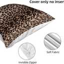 Leopard Pillow Covers 18x18 Inch Set of 2 Cheetah Brown Throw Pillows Skin Animal Print Pillow Cases Modern Decorative Pillows Outdoor Farmhouse Soft Cotton Cushion Case Decor for Couch Sofa