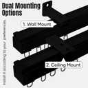 Jos & Haz Ceiling Curtain Track Set 3ft-13ft / 4 Meter Premium Heavy Duty Curtain Track, Ceiling Mount and Wall Mount for Room Divider, Living Room, Bedroom, Office