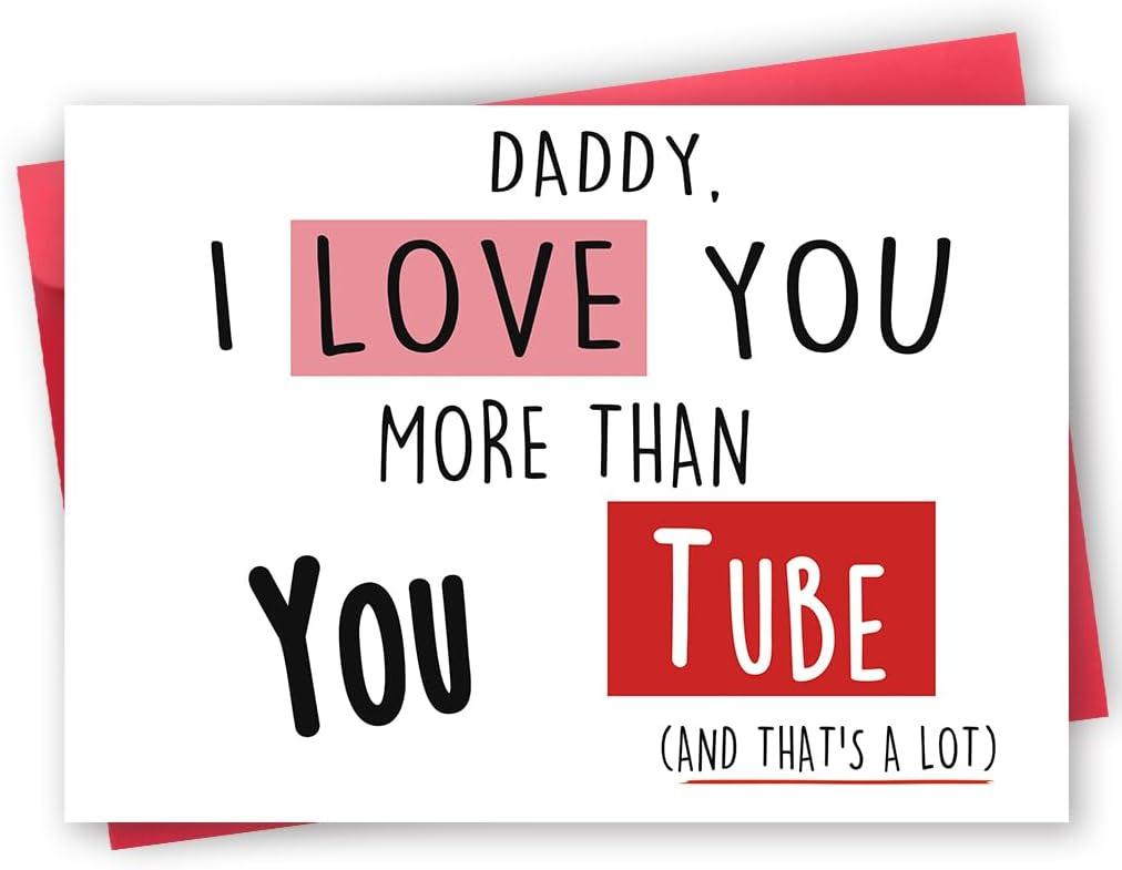 2 x Funny Father's Day Card Gift For Dad, Cute Birthday Card Gift for Daddy, Gift Idea for Men Him