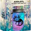 Make Your Own Axolotl Lantern Jar Night light Arts and Crafts for Kids, Axolotl Gifts, Birthday Present for Girls and Boys Ages 3 4 5 6 7 8 9 10 11 12+ Years old, Toys for Little Girls Animals Craft