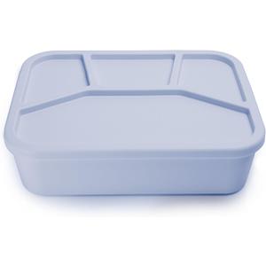 Ullabelle Leak Proof Bento Box Food-Grade Silicone Bento, BPA, Phthalate, Lead, & PVC Free - Lunch Box for Daycare, Kids, & Adults - Leak Resistant Sets With Lids Snack Box Container (Periwinkle 4)