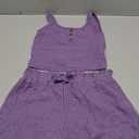 Girl's 2 Piece Outfits Waffle Knit Scoop Neck Button Down Crop Tank Tops Paperbag Waist Track Shorts (10-11 Years, Purple)
