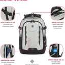 SwissGear Travel Tech Pro Laptop Backpack Fits Laptops up to 16 ScanSmart TSA-Friendly Backpack with Multiple Organizer Pockets Grey Heather