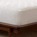 SERTA Power Clean Triple Action Quilted Soft Waterproof Mattress Pad Protector, Moisture Wicking Protection with 15" Deep Pocket, Twin, White