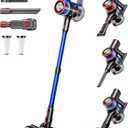 NADALY Cordless Vacuum Cleaner, 550W 45Kpa 65Mins Vacuum Cleaners for Home, Stick Vacuum with LED Display, Anti-Tangle, Self-Standing, 8-in-1 Lightweight Vacuum for Hardwood Floor/Carpet/Pet Hair (Blue+red)