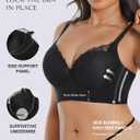 SHAPELLX Back Smoothing Full Coverage Underwire Lace Bra for Women Side Support No Side Bulge Breathable Comfort Lift (Black, 38C)