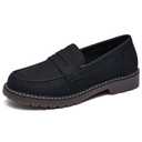 Jucvoeci Penny Loafers for Women Business Casual Shoes Womens Platform Chunky Loafers Comfortable Dressy Slip On Work Shoes Suede Black Size 8