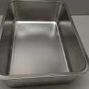 Kirecoo Stainless Steel Cat Litter Box, Large Metal High Sided Cat Pan Box, Indoor Litter Tray, Non Stick, No Smell, Easy to Clean, Pet Toilet Supplies for Cats