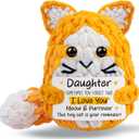 Daughter Gifts from Mom Dad,Handmade Crochet Cat Birthday Gift for Teens Kids Daughter in Law Bonus Step,for Graduation, Mini Cats Present for Daughter Adult Teen