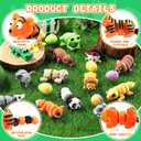 JOICEE 24 PCS Prefilled Easter Eggs with 3D Printed Animal, Jungle Forest Animal Figurines Flexible Articulated Fidget Toys Set for Kids Easter Egg Hunt Basket Stuffers Party Favors