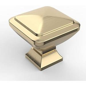 Asidrama 9 Pack 1-1/4 inch Brushed Brass Kitchen Cabinet Knobs Gold Dresser Knobs Drawer Knobs Cabinet Hardware Zinc Knobs for Dresser Drawers