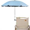 Chair Umbrella with Clamp,46 inches UPF 50+ Clip on Parasol for Patio,Beach Chairs,Strollers,Wheelchairs,Golf Carts