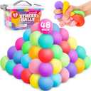 48 Pack Slow Rising Stress Ball,Stress Balls for Kids Adults,Stretchy Fidget Toys for Anxiety Relief,Hand Therapy Sensory Squishy Ball,Squishy Toys,Treasure Prize Box Toys for Kids Classroom (1.6 In)