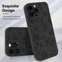 MZELQ for iPhone 15 Pro Case, Silicone Floral Flower Rose Cute Pattern, Camera Protection Soft Slim Phone Case for Phone Case -Black