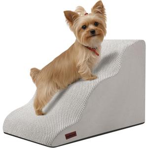 Dog Stairs for Small Dogs,3 Step Dog Ramp for Couch and Bed,Pet Stairs with Non-Slip Bottom for Old Cats,Indoor Pet Steps,Comfort,Durable,15.4" H,Light Grey