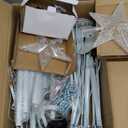 Outdoor Christmas Cone Tree Light with Remote, 3Set 4/5/6ft Lightshow Christmas Tree with Star Topper, Dimmable Artificial Christmas Tree for Porch Yard Patio Indoor Christmas Decorations, Warm White