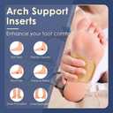 SQHT Arch Support Inserts for Flat Feet & Plantar Fasciitis, Gel Arch Cushions for Foot Pain & Pressure Relief, Non-Slip Adhesive Pads for Women and Men, 2 Height Options (Beige, High)