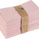 85% Cotton 15% Linen Dinner Cloth Set of 12 Napkins for Everyday Use Over Sized Easter Special Mitered Corners Napkins,Pre Shrunk Good Absorbency Ultra Soft Quality18x18 in Blush Pink