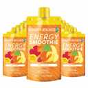 Designer Wellness Energy Smoothie, Real Fruit, 100mg Natural Caffeine, 5g Protein, Low Carb, Zero Added Sugar, Gluten-Free, Fruit Punch, 12 Count