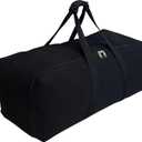 Extra Large Canvas Travel Duffle Bag Heavy Duty, Sports Military Camping Tent Storage (Black)