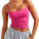 SUUKSESS Women Double Line Square Neck Tank Top Summer Y2K Going Out Basic Cami Shirt, Small