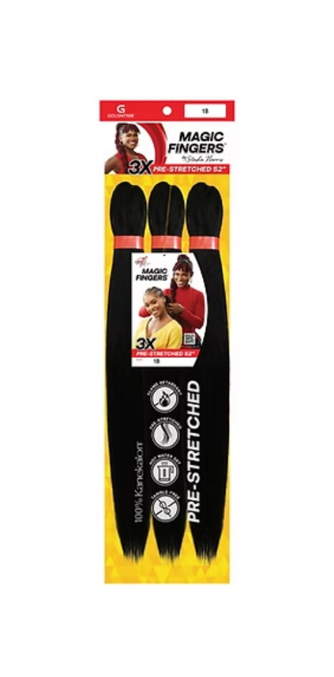 Magic Fingers® 3X Pre-Stretched Braiding Hair, 52 in, Bundle of 5, Color#2