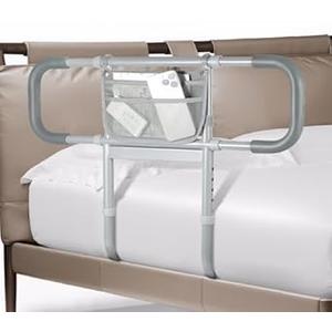 Siebenschläfer Bed Rails for Elderly Adults Safety, Extended Bed Assist Rail for Seniors - Adjustable Side Bed Guard Rails Handle Support Bar with Storage Bag, Fit King Queen Full Twin Beds