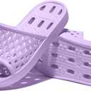 WOTTE Shower Sandals Women Quick Drying Bath Slippers Non Slip Dorm Shoes (Purple)