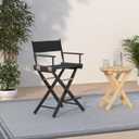 Casual Home 24" Director's Chair Black Frame-with Black Canvas, Counter Height, 24 in