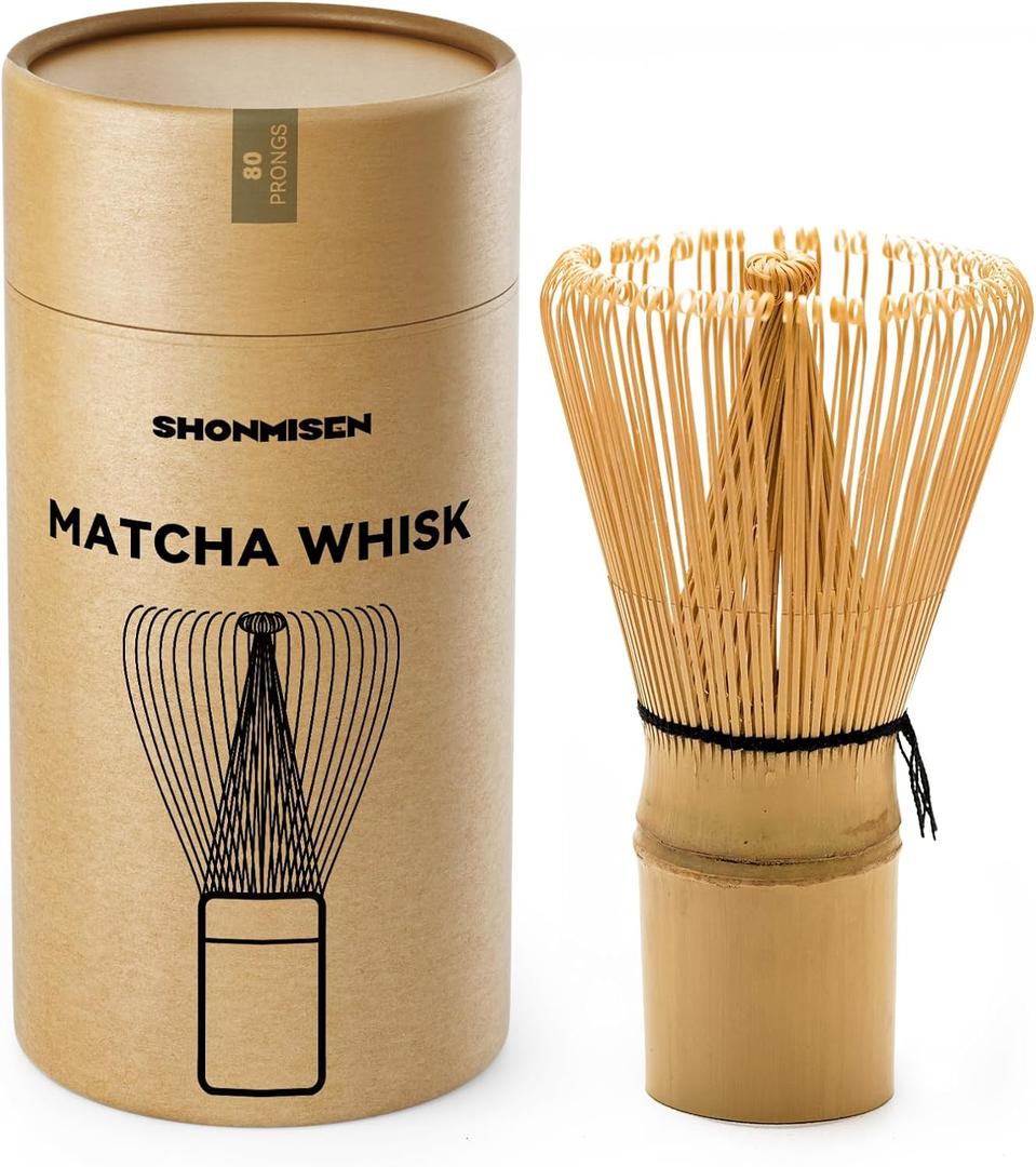 Bamboo Matcha Whisk 80/100/120 Prong, Traditional Japanese Chasen Matcha Stirrer -Authentic Japanese Bamboo Whisk For Matcha Tea (80prongs)