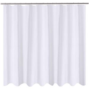 N&Y HOME Fabric Shower Curtain Liner 96 x 78 inch XL Size, Hotel Quality, Washable, Water Repellent, White Bathroom Curtains with Grommets, 96x78