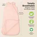 2-Pack Organic Baby Sleep Sacks, 100% Cotton - Soft & Breathable 0.5TOG Baby Wearable Blanket, Toddler Sleeping Sack 0-6 months, Easy to Wear Transitional Swaddles for Newborns, Infants(Mist Rose, S)