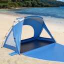 Beach Tent, Portable Sun Shelter for 2/3/4/6-8 Person with UPF 50+ UV Protection, Easy Setup Waterproof Beach Shade Canopy Cabana for Family Outdoor and Picnics, Fishing with Carrying Bag (Blue, Compact (1-2 Person))