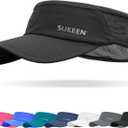 Sukeen Sports Sun Visor Men Women Lightweight Packable Cooling Stretchy Visor Hat for Running, Tennis, Golf (One Size, Black)