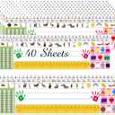 Desk Nameplates,40pcs Name Tags for Classroom,Waterproof Multipurpose Manuscript Students Name Plates for desks Classroom with Multiplication,Fractions and Percentages Table(Animal Style) (13.8''x4'')
