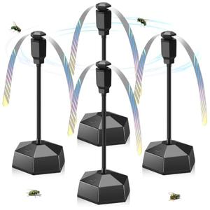 VEUIEIZT Fly Fans for Tables, Tabletop Food Fan, Fly Fan with 360° Adjustable Gooseneck & Dual-Sided Reflective Blades, Portable Fly Table Fan for Picnic, Party, Restaurant, Kitchen, and BBQ, 4 Pack
