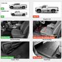 LASFIT Front Floor Mats 2019-2026 for Chevrolet Silverado/GMC Sierra 1500, Crew Cab/Double Cab, 2020-2026 Chevy Silverado/GMC Sierra 2500HD 3500HD, All Weather TPE Floor Liners, 1st Row Only