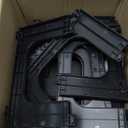 TRZZ 5-Tier Small Shoe Rack, Vertical Narrow Stackable Organizer with Removable Partition, Efficient Shoe Storage for Closet, Entryway, and Small Spaces (Black)