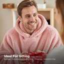 Bedsure Wearable Blanket Hoodies for Women- Gifts for Girlfriend, Warm Cozy Fluffy Birthday Valentines Day gifts for Him Her Women Wife, Soft Sweatshirt, Oversized Hooded Blankets With Sleeves, Pink (Standard)