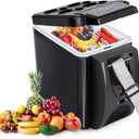 CAYNEL 12V 6 Quart Personal Thermoelectric, 6 Liter Capacity, Portable Electric Cooler Warmer with 12V DC, Small Fridge for Car, RV, and Camping Use