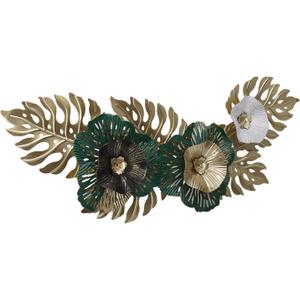 Leaf Wall Decor,Metal Flower Wall Decor,Gold 3D Wall Art Decor for Living Room,Leaves Wall Home Decor Wall Sculptures Hanging Decoration