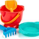 Hape Beach Basics Sand Toy Set Including Bucket Sifter, Rake, and Shovel Toys| Sand Toy Playset for Toddlers 18M+