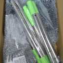 TOOGE Larger Pooper Scooper for Large Dogs, Dog Pooper Scooper Long Handle Stainless Metal Tray and Rake Set for Large Medium Small Dogs Heavy Duty (Green) (Extra Large) (2. Rake & Large Tray)