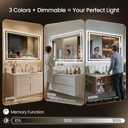24X24 LED Bathroom Mirror with Lights, Anti-Fog, Backlit + Front Lit (CRI>90), Lighted Bathroom Vanity Mirror for Wall, Memory Function, Dimmable, Tempered Glass, Shatter-Proof