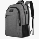 MATEIN Travel Laptop Backpack, Business Anti Theft Slim Sturdy Laptops Backpack with USB Charging Port, Water Resistant College School Computer Bag Gift for Men & Women Fits 15.6 Inch Notebook, Grey