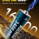 8 Pack AA Lithium Rechargeable Batteries, 3400mWh High Capacity, 1.5V Constant Output, 1600+ Cycles