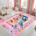 BATATADOCE Alphabet Rug for Classroom - ABC Rugs for Kids Playroom Educational Rug for Learning Alphabet,Numbers,Colors,Season and Animal Words Kids Play Mat for Classroom Bedroom,Pink,4x6 Feet