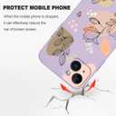 for iPhone 15 Plus Case, Side Flowers Pattern Design Slim Soft Protector Phone Cover for iPhone 15 Plus, Morandi Purple